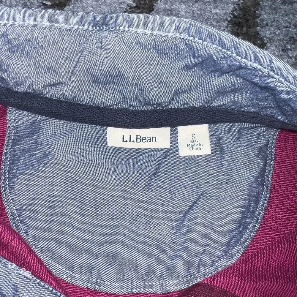 L.L. Bean Maroon Long Sleeve Cotton Pullover Shirt - Picture 3 of 4